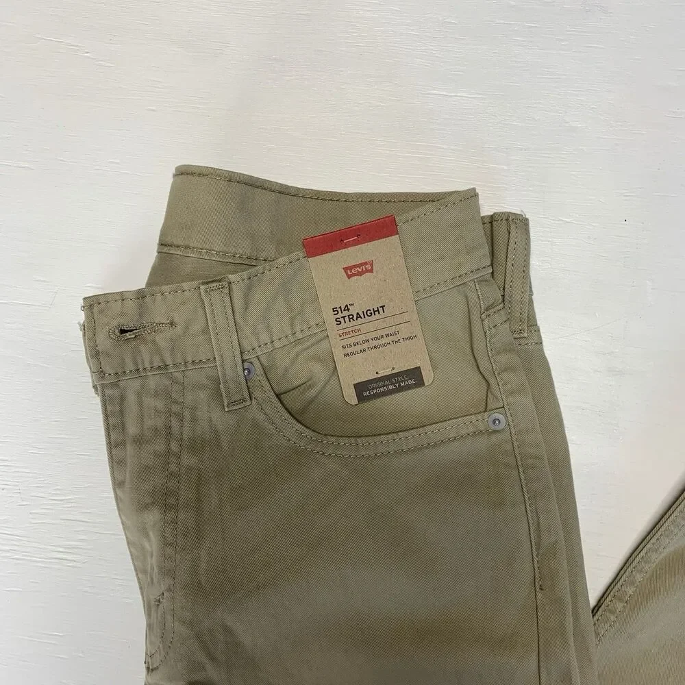 NWT Levi's Men's 514 Straight Fit Stretch Jeans 32/34 Sand Brown